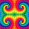 Rainbow Colored Spirals of the Rectangles Radial Expanding from the Center. Optical Illusion of Depth and Volume