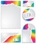 Rainbow colored torn paper business set