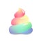 Rainbow colored unicorn  poop, fabulous animal excrement, icon