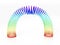 Rainbow colored wire spiral toy. 3D illustration