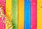 Rainbow colored wood carnival background