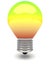 Rainbow colorful bulb lamp on white background