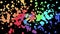 Rainbow colorful paint splatter blot drops spreading turbulent moving abstract painting animation background new unique