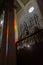 Rainbow colors on column in Madrid cathedral