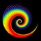 Rainbow Colors and Feathery Spiral Shape
