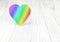 Rainbow colors heart on white background