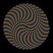 Rainbow colors spiral. Striped swirl line. Vector hypnotic spiral.
