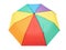 Rainbow colors umbrella isolated on transparent white Weather protection, pride concept