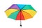 Rainbow colors umbrella isolated on transparent white Weather protection, pride concept