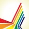 Rainbow coloured arrow line perspective background