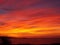 Rainbow coloured sunset on St Ives Bay