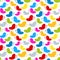 Rainbow colours seamless butterfly pattern