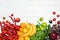 Rainbow composition with fresh vegetables