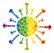 Rainbow Contagious virus Mosaic Icon of Round Dots