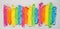 Rainbow creative background of lines drawn with multi-colored crayons