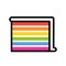 Rainbow crepe cake vector illustration, filled style icon