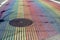 Rainbow Crosswalk at the Intersection of Castro streets in San Francisco, California United States of America - Castro District is