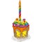 Rainbow Cupcake with Candle