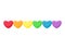 Rainbow cute hearts flat design on white background,vecctor illustration