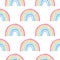 Rainbow cute seamless pattern on white background