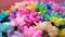 Rainbow Daisies. Bouquets of blossom rainbow flowers