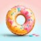 Rainbow Delights: Irresistible Donuts in Vibrant Colors. Generative Ai