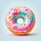 Rainbow Delights: Irresistible Donuts in Vibrant Colors. Generative Ai