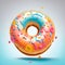 Rainbow Delights: Irresistible Donuts in Vibrant Colors. Generative Ai