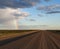 Rainbow, dirt road, Valdes Peninsula, Northern Patagonia, Argentina, South America