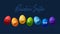 Rainbow emoji egg. rainbow easter eggs with emoji animation greeting card. Realistic 3d funny card video animation in 4k