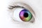 Rainbow eye closeup