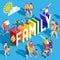 Rainbow Family People Isometric