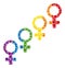 Rainbow Female cohort symbol Composition Icon of Round Dots