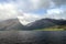 Rainbow in fjord landscape norway