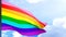 Rainbow flag background image,wind blowing flags,Flag of LGBTQ,Concept of movement, people, pride and freedom.