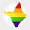 Rainbow flag in contour of Amapa