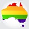 Rainbow flag in contour of Australia