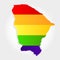 Rainbow flag in contour of Ceara