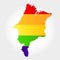 Rainbow flag in contour of Maranhao