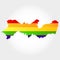 Rainbow flag in contour of Pernambuco