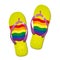 Rainbow Flag Flip Flops Vector Illustration