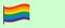 A rainbow flag on green background with copy space, for pride day. Generative AI.