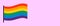 A rainbow flag on pink background with copy space, for pride day. Generative AI.