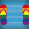 Rainbow Flip-Flops Wooden Background 2