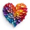 rainbow floral heart on a white background, greeting card for Mother's Day, Valentine's Day, International