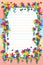 Rainbow flower group butterfly line frame