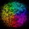 Rainbow flower of life with aura