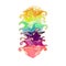 Rainbow fountain isolated. Watercolour texture, ,Alcohol ink, Fluid chaos, art, kintsugi style and liquid wavy up splash