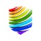 Rainbow Fountain Modern Shield Symbol Logo Design