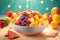 Rainbow fruit salad. Generate Ai